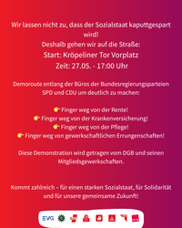 „Jetzt reicht´s! Sozialstaat verteidigen – Kürzungen stoppen!“