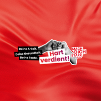 'Hart verdient! Deine Arbeit. Deine Gesundheit. Deine Rente.’ist der Aufruf des DGB und seiner Mitgliedsgewerkschaften zu einem bundesweiten Aktionstag am 26.September, im Bezirk Nord mit Kundgebungen und Demonstrationen in Hamburg, Rostock und Kiel.